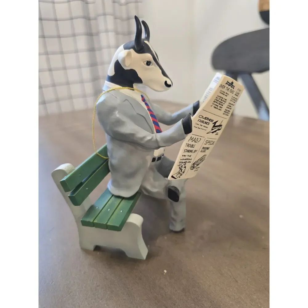 Cow Parade Citizen Kow With Box And Tag #11565